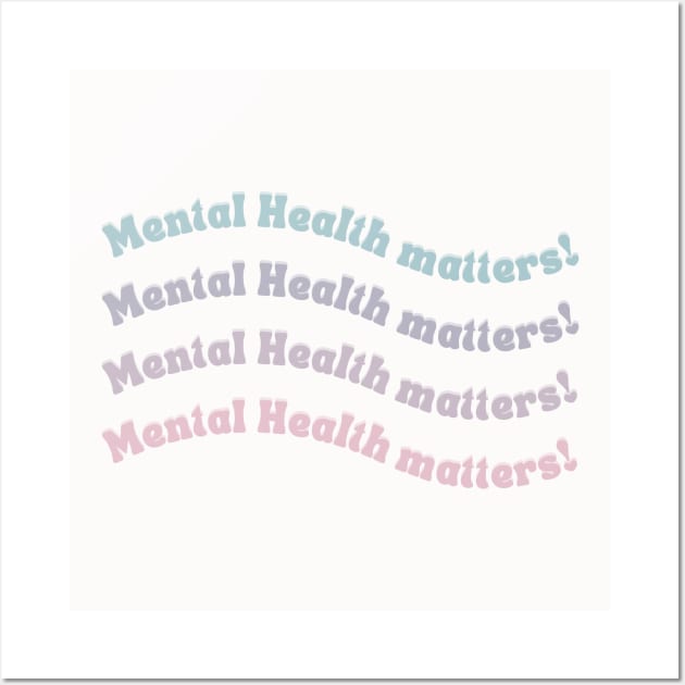 Mental Health Matters | Wavy Retro French Gray Wall Art by Violete Designs